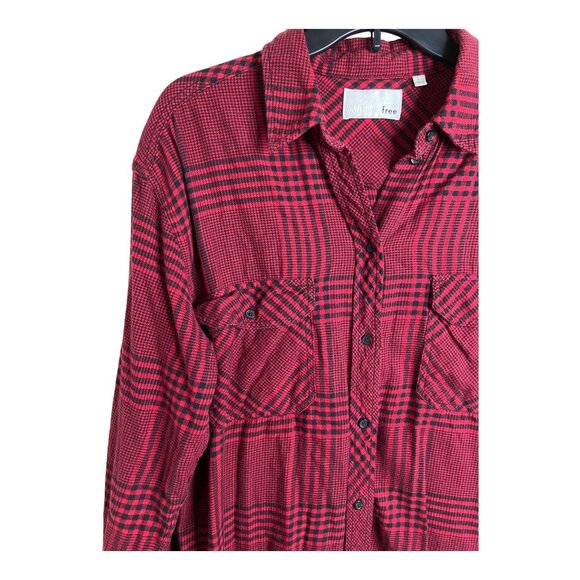 Ariztia Wilfred Free red flannel shirt dress button front large - Picture 6 of 10